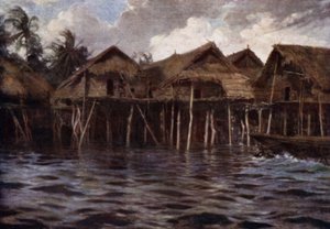 Denizden Motu Köyü (renkli taş) by Norman Hardy