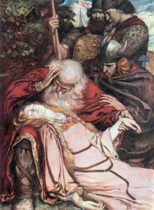 Lear, "Cordelia, Cordelia". Kral Lear - Perde V, Sahne 3 (renkli taş baskı)