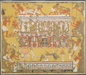 Bir Katafalk İnşası, Ipuy Mezarı, c. MÖ 1279–1213 (kağıt üzerinde tempera) by Norman de Garis Davies