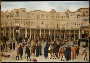 Lizbon#39;da Şehir Manzarası (tuval üzerine yağlıboya) by Northern European School