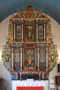 Altarpiece, Mo I Rana kilisesi, 1765 (boyalı ahşap)