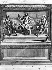 Woden, Thor ve Friga, 1670-1680 by Norwegian School