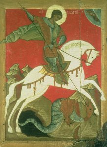 Aziz George ve Ejderha Simgesi (panelde tempera)