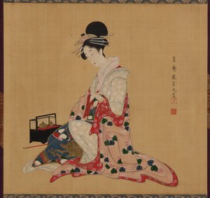 Oiran, Edo dönemi, 19. yüzyılın ortaları. by Numata Gessai