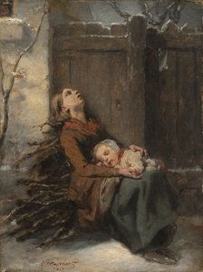 Kışın Uyuyan Çocuğunu Tutan Yoksul Ölü Anne, c. 1850.