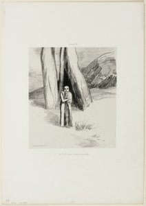 Kasvetli Bir Manzarada Bir Deli, plaka 3/6 by Odilon Redon