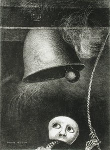 Bir Maske Ölüm Çanını Çalıyor. Seri: Edgar Poe için, 1882 by Odilon Redon