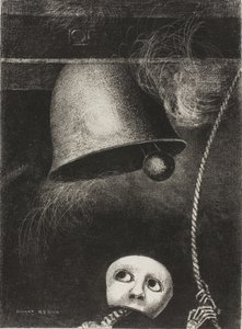Bir Maske Cenaze Çadırını Çalıyor, To Edgar Poe'dan üçüncü plaka by Odilon Redon