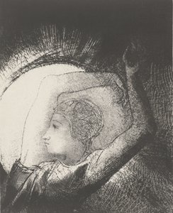 Güneşin Giyindiği Bir Kadın, 1899 (baskı) by Odilon Redon