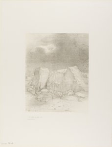 Ve Kurak, Tepelerle Kaplı Bir Ova Görüyor, levha 7/24 by Odilon Redon