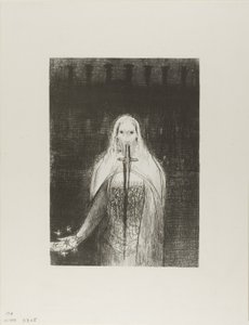 Ve Sağ Elinde Yedi Yıldız Vardı; ve Ağzından İki Kenarlı Keskin Bir Kılıç Çıktı, plaka 1/12 by Odilon Redon