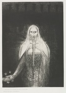Ve Sağ Elinde Yedi Yıldız Vardı; ve Ağzından İki Kenarlı Keskin Bir Kılıç Çıktı by Odilon Redon