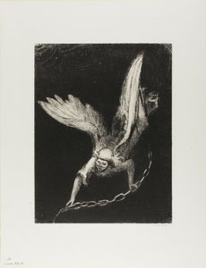 Ve Elinde Dipsiz Kuyunun Anahtarı ve Büyük Bir Zincir Olan Bir Meleğin Cennetten İndiğini Gördüm, levha 8/12 by Odilon Redon