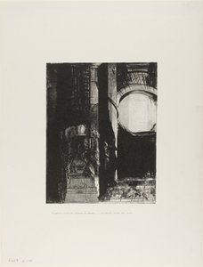 Ve Her Tarafta Bazalt Sütunlar,...Tonozlu Çatıdan Işık Düşüyor, levha 3/24 by Odilon Redon