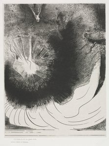 Ve Gökten Büyük Bir Yıldız Düştü, Bir Lamba Gibi Yanıyor by Odilon Redon