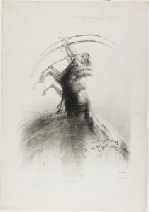 Bulutları hedef alan centaur by Odilon Redon