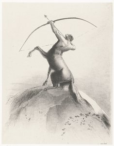 Centaur gökyüzüne odaklanır Centaure visant les Nues by Odilon Redon