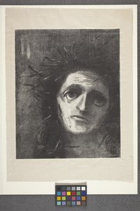 Christ (çine uçucu kağıt üzerine litografi) by Odilon Redon
