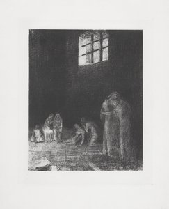 Ağlayan ve dua eden insanların gölgesinde... by Odilon Redon