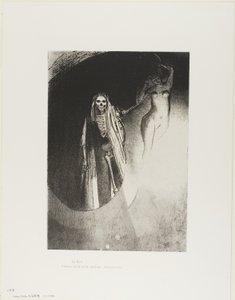 Ölüm: "Seni ciddi yapan benim; birbirimize sarılalım", plaka 20/24 by Odilon Redon