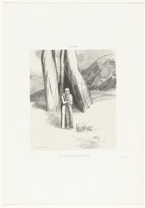Kasvetli bir manzarada bir deli Un FOU, dans un morne paysage (nesne üzerinde başlık) by Odilon Redon