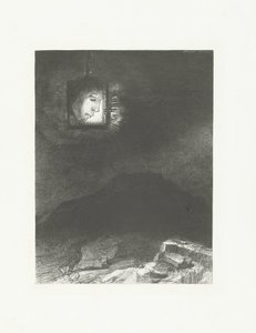 Bir fenerde bir kafa Güvencesiz ışık, Askıya Alınmış Sonsuzlukta bir kafa Şarkılar (dizi adı) Rüyalar (dizi adı) by Odilon Redon