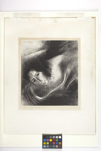 Ve Onları Baştan Çıkaran Şeytan (Çin aplikeli kağıt üzerine taşbaskı) by Odilon Redon