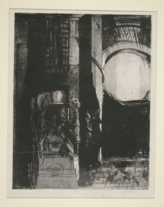 Ve her yerde bazalt sütunlar var by Odilon Redon
