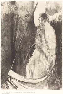 Ve gökteki tapınaktan başka bir melek çıktı ve onun da keskin bir orağı vardı. by Odilon Redon