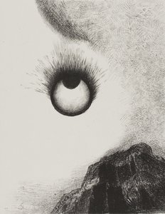 Her yer alev alev yanıyor, The Temptation of Saint Anthony'den (1. seri) 9. levha by Odilon Redon