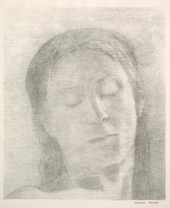 Gözler Kapalı, 1890. by Odilon Redon