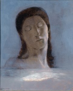 Gözler kapalı - karton üzerine yağ by Odilon Redon