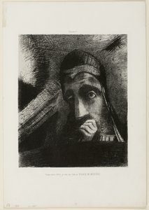 Gizemin Yüzü (Rüyamda Gökyüzünde GİZEMİN YÜZÜNÜ gördüm), Goya'ya Saygı'dan levha 1 by Odilon Redon