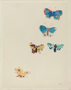 beş kelebek by Odilon Redon
