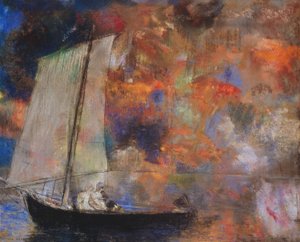 çiçek bulutları by Odilon Redon