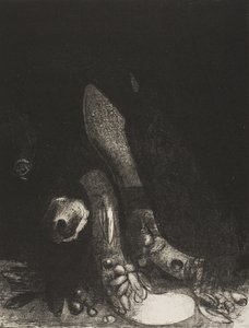 Çiçekler Düşüyor ve Bir Piton Başı Görünüyor, plaka 5 / 24 by Odilon Redon