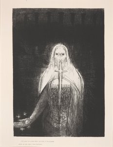 'Yedi yıldızı sağ elinde tuttu...', 'Apocalypse de Saint-Jean' serisinden illüstrasyon by Odilon Redon