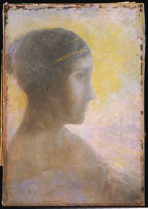Profildeki Genç Bir Kadının Başı, 1895 dolayları by Odilon Redon