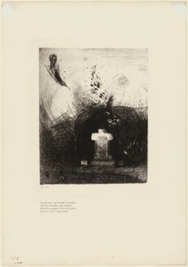 Yakın Bir Karanlık Gecede İyi Bir Hristiyan, Hayırseverlik Dışı, Eski Bir Harabenin Ardında, Kemerli Bedeninizi Gömerse, plaka 4/9 by Odilon Redon