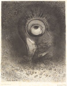 Belki de çiçekte denenen bir ilk vizyon vardı. by Odilon Redon