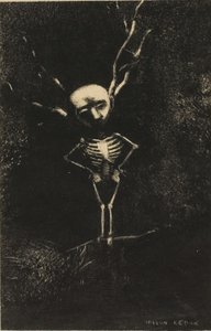 Dallardan Oluşan Labirentte, Soluk Şekil Ortaya Çıktı, levha 2/7 by Odilon Redon