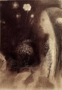 Rüyada Odilon Redon (1840-1916) 1879 Paris gravürü, özel koleksiyon by Odilon Redon