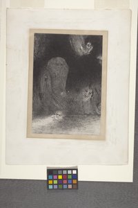 Gökyüzünde Birkaç Kez Gördüm (Çin aplikeli kağıt üzerine litografi) by Odilon Redon