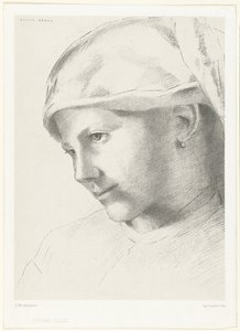 Jong meisje Genç Kız (nesne üzerindeki başlık) by Odilon Redon