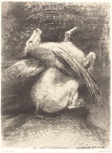 İktidarsız kanat hayvanı o kara boşluğa kaldırmadı. by Odilon Redon