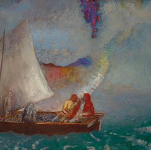La Voile Grise, c.1900-05 (tuval üzerine yağlı boya) by Odilon Redon