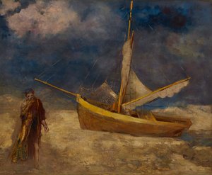 yabancılaşmış balıkçı by Odilon Redon