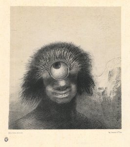 Şekilsiz Polip Kıyılarda Yüzdü, Bir Tür Gülümseyen ve İğrenç Tepegöz. Redon, Odilon