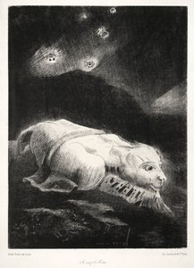 Kökenler: Hayat, Karanlık Maddenin Derinliklerinde Uyanırken, 1883. by Odilon Redon