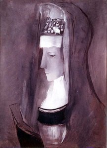Bir Breton Kadının Profili (gemideki petrol) by Odilon Redon